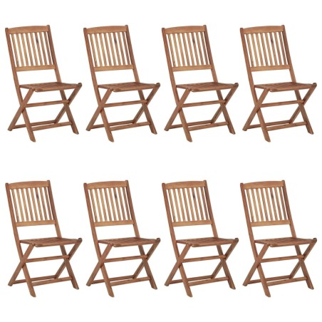 vidaXL Sillas de jardín plegables 8 uds y cojines madera maciza acacia
