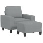vidaXL Sillón con taburete tela gris claro 60 cm vidaXL Sillón con taburete tela gris claro 60 cm