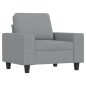 vidaXL Sillón con taburete tela gris claro 60 cm vidaXL Sillón con taburete tela gris claro 60 cm