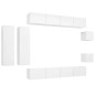vidaXL Set de mueble para TV de 8 piezas madera de ingeniería blanco