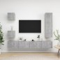 vidaXL Set muebles de salón TV 5 pzas madera ingeniería gris hormigón vidaXL Set muebles de salón TV 5 pzas madera ingeniería gris hormigón