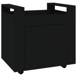 vidaXL Carrito de escritorio madera contrachapada negro 60x45x60 cm
