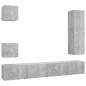 vidaXL Set muebles de salón TV 5 pzas madera ingeniería gris hormigón vidaXL Set muebles de salón TV 5 pzas madera ingeniería gris hormigón