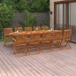 vidaXL Set de comedor de jardín 11 piezas madera maciza de acacia vidaXL Set de comedor de jardín 11 piezas madera maciza de acacia