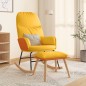 vidaXL Silla mecedora con reposapiés tela amarillo mostaza vidaXL Silla mecedora con reposapiés tela amarillo mostaza