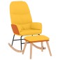 vidaXL Silla mecedora con reposapiés tela amarillo mostaza vidaXL Silla mecedora con reposapiés tela amarillo mostaza