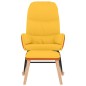 vidaXL Silla mecedora con reposapiés tela amarillo mostaza vidaXL Silla mecedora con reposapiés tela amarillo mostaza