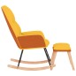 vidaXL Silla mecedora con reposapiés tela amarillo mostaza vidaXL Silla mecedora con reposapiés tela amarillo mostaza