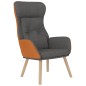 vidaXL Sillón de relax con taburete tela y cuero sintético gris oscuro vidaXL Sillón de relax con taburete tela y cuero sintético gris oscuro