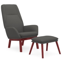 vidaXL Sillón de relax con taburete tela gris oscuro