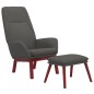 vidaXL Sillón de relax con taburete tela gris oscuro vidaXL Sillón de relax con taburete tela gris oscuro