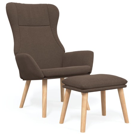 vidaXL Sillón de relax con taburete de tela gris taupé