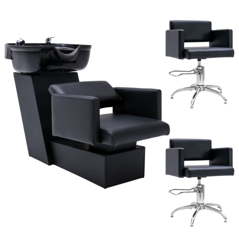 vidaXL Lavacabezas y sillones de peluquería de cuero sintético vidaXL Lavacabezas y sillones de peluquería de cuero sintético