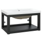 vidaXL Estructura de baño con lavabo incorporado hierro negro vidaXL Estructura de baño con lavabo incorporado hierro negro