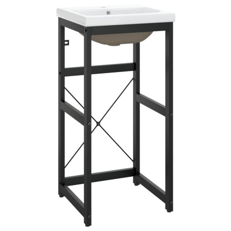 vidaXL Estructura de baño con lavabo incorporado hierro negro