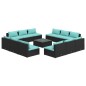 vidaXL Set muebles de jardín 13 pzas y cojines ratán sintético negro vidaXL Set muebles de jardín 13 pzas y cojines ratán sintético negro
