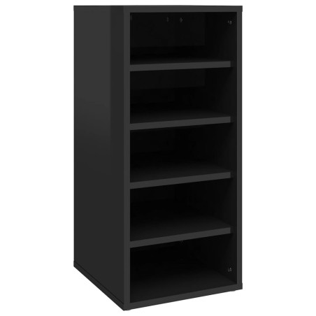 vidaXL Mueble zapatero madera contrachapada negro brillo 31,5x35x70 cm
