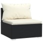 vidaXL Set de muebles de jardín 7 pzas y cojines ratán sintético negro vidaXL Set de muebles de jardín 7 pzas y cojines ratán sintético negro
