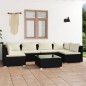 vidaXL Set de muebles de jardín 7 pzas y cojines ratán sintético negro vidaXL Set de muebles de jardín 7 pzas y cojines ratán sintético negro