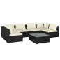 vidaXL Set de muebles de jardín 7 pzas y cojines ratán sintético negro vidaXL Set de muebles de jardín 7 pzas y cojines ratán sintético negro
