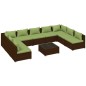 vidaXL Set muebles de jardín 10 pzas y cojines ratán sintético marrón vidaXL Set muebles de jardín 10 pzas y cojines ratán sintético marrón
