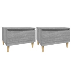 vidaXL Mesas auxiliares 2 uds contrachapada gris Sonoma 50x46x35 cm