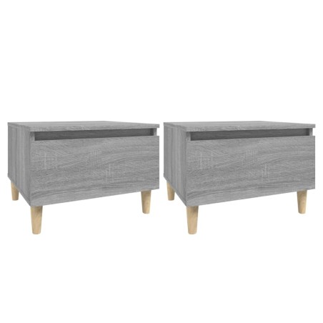 vidaXL Mesas auxiliares 2 uds contrachapada gris Sonoma 50x46x35 cm