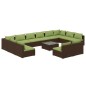 vidaXL Set muebles de jardín 13 pzas y cojines ratán sintético marrón vidaXL Set muebles de jardín 13 pzas y cojines ratán sintético marrón