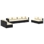 vidaXL Set de muebles de jardín 8 pzas y cojines ratán sintético negro vidaXL Set de muebles de jardín 8 pzas y cojines ratán sintético negro