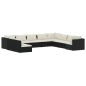 vidaXL Set de muebles de jardín 10 pzas cojines ratán sintético negro vidaXL Set de muebles de jardín 10 pzas cojines ratán sintético negro