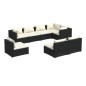 vidaXL Set de sofás de jardín 8 piezas y cojines ratán sintético negro vidaXL Set de sofás de jardín 8 piezas y cojines ratán sintético negro