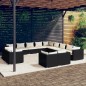 vidaXL Set de muebles de jardín 13 pzas cojines ratán sintético negro vidaXL Set de muebles de jardín 13 pzas cojines ratán sintético negro