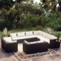 vidaXL Set de muebles de jardín 11 pzas cojines ratán sintético negro