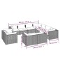 vidaXL Set de muebles de jardín 11 pzas cojines ratán sintético negro