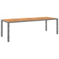 vidaXL Mesa de jardín ratán PE madera acacia maciza gris 250x100x75 cm vidaXL Mesa de jardín ratán PE madera acacia maciza gris 250x100x75 cm