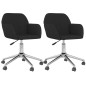 vidaXL Sillas de comedor giratorias 2 unidades tela negro vidaXL Sillas de comedor giratorias 2 unidades tela negro