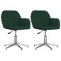 vidaXL Sillas de comedor giratorias 2 uds tela verde oscuro vidaXL Sillas de comedor giratorias 2 uds tela verde oscuro