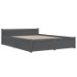 vidaXL Estructura de cama con cajones gris 150x200 cm