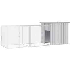 vidaXL Gallinero de acero galvanizado gris 300x91x100 cm