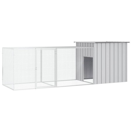 vidaXL Gallinero de acero galvanizado gris 300x91x100 cm