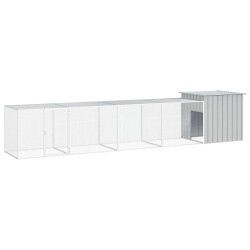 vidaXL Gallinero de acero galvanizado gris 500x91x100 cm