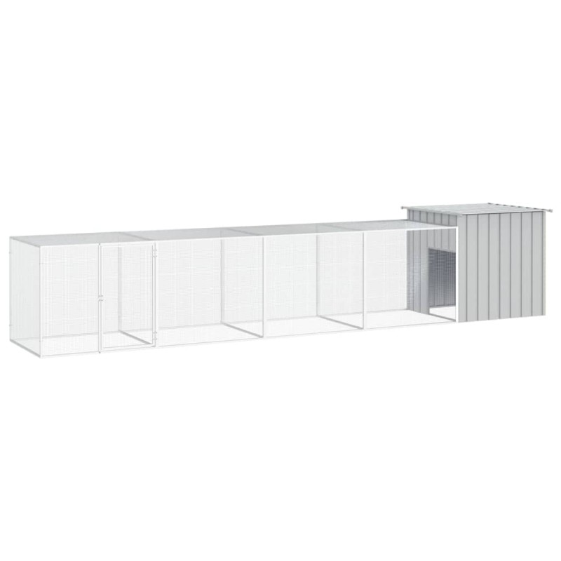 vidaXL Gallinero de acero galvanizado gris 500x91x100 cm vidaXL Gallinero de acero galvanizado gris 500x91x100 cm