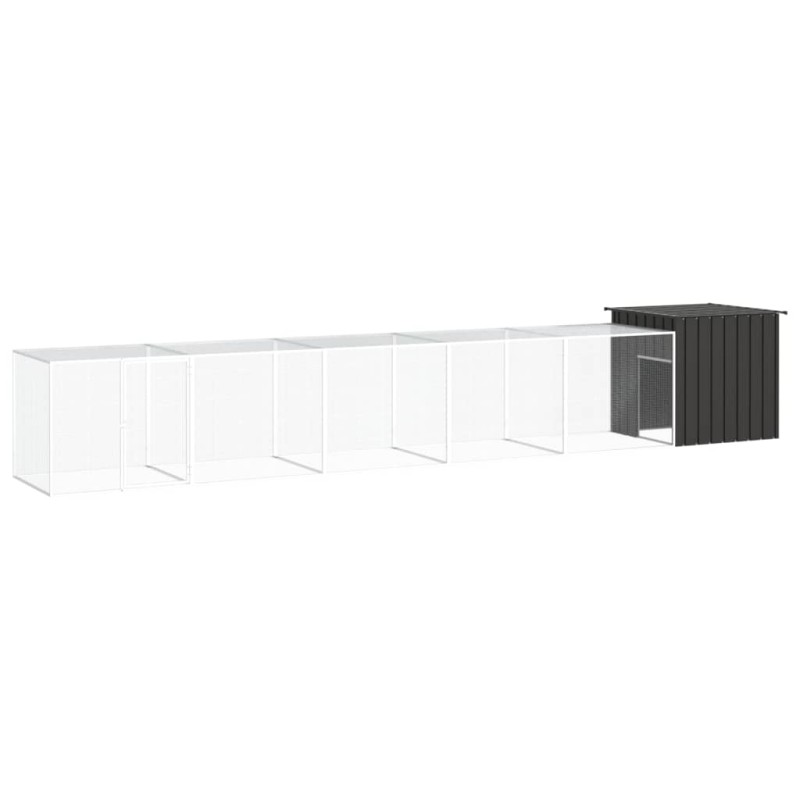 vidaXL Jaula de gallinas acero galvanizado antracita 600x91x100 cm vidaXL Jaula de gallinas acero galvanizado antracita 600x91x100 cm