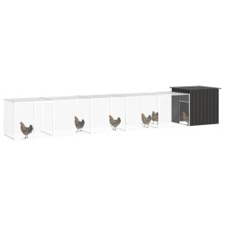 vidaXL Jaula de gallinas acero galvanizado antracita 600x91x100 cm