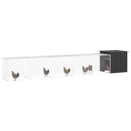 vidaXL Jaula de gallinas acero galvanizado antracita 600x91x100 cm