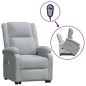 vidaXL Sillón de masaje elevable tela gris claro