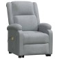 vidaXL Sillón de masaje elevable tela gris claro
