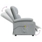 vidaXL Sillón de masaje elevable tela gris claro
