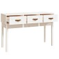 vidaXL Mesa consola de madera maciza de pino blanco 114x40x75 cm vidaXL Mesa consola de madera maciza de pino blanco 114x40x75 cm
