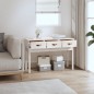 vidaXL Mesa consola de madera maciza de pino blanco 114x40x75 cm vidaXL Mesa consola de madera maciza de pino blanco 114x40x75 cm